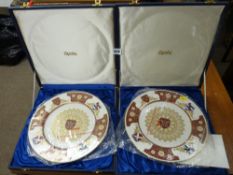 Pair of cased Spode commemorative plates for York Minster