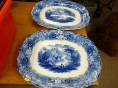 Pair of Royal Doulton 'Geneva' meat platters