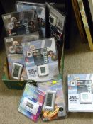 Box containing a large quantity of as new bubble packed pressure monitors, wireless weather stations