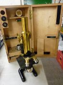 Cased microscope by Steindorff & Company of Berlin, inscribed '38713'