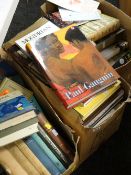 Three boxes of mainly hardback books, some relating to art including Stanley Spencer, Ben