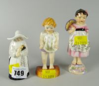 A Royal Worcester candle snuffer 'The Nun', Royal Worcester figure 'Joan' & countries of the