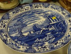A Booths blue & white 'Old Blue Danube' patterned platter
