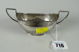 Hallmarked two-handled silver sauceboat