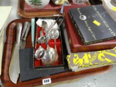 Tray of boxed & loose flatware