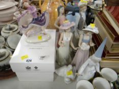 Collection of Lladro & Nao figures together with a boxed Royal Doulton figure 'Gemstones'