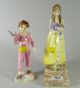 A Royal Worcester figure 'Parakeet' & Royal Worcester figure 'The Bridesmaid'