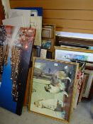 A large parcel of various furnishing prints & mirrors