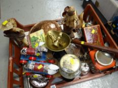 A box of ornaments etc