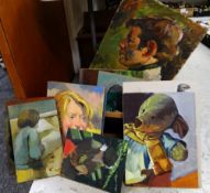 A parcel of unframed JOHN CHERRINGTON oils on board
