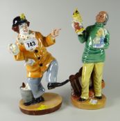 Royal Doulton figure 'The Clown' - HN2890 together with Royal Doulton figure 'Punch & Judy Man'