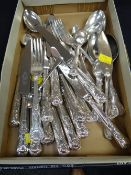 A parcel of King's pattern flatware