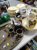 Collection of vintage Susie Cooper & midwinter patterned tea / dinnerware, EPNS etc