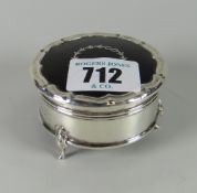 A hallmarked silver & tortoiseshell decorated topped pill box
