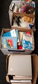 Four boxes of mainly hardback books relating to art, marine science, plants & travel