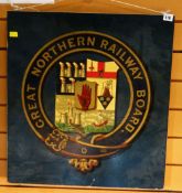 Painted on board coat of arms for the Great Northern Railway Board
