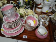 Royal Winton English pub scene tea ware together with a parcel of vintage Staffordshire rose