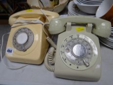 Two vintage two-piece telephones