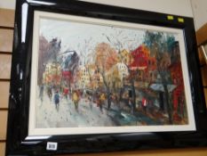 Oil on board of a continental street scene entitled 'Rome' by LUIGI CERQUA