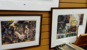 A signed limited edition print 'The Iron Kettle' & another