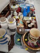 Quantity of mixed china & glassware including Royal Doulton character plate, whiskey water jugs,