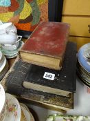 A vintage brass cornered Bible together with another & a book of common prayer