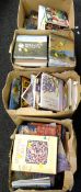 Four boxes of various hardback books mainly relating to art, travel & crafts