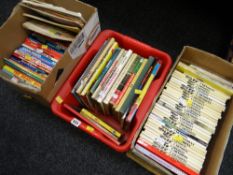 Collection of various vintage annuals including two Girl annuals (no.1 & no.4), football books & se