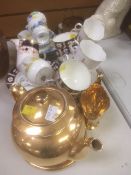 A parcel of various patterned teaware, lustre jug & teapot etc
