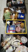 Sundry boxes of mixed bric-a-brac, glassware etc