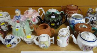 A collection of various teapots
