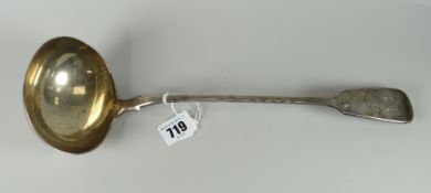 Hallmarked silver London 1839 soup ladle, 8 troy ounces approx.