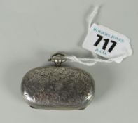 A hallmarked silver sovereign case containing two silver Victorian money coins