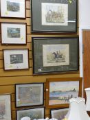 Two framed hunting prints etc