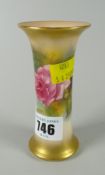 A Royal Worcester hand decorated with roses small bud vase