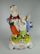A mid-twentieth century Dresden Yardley's 'Old English Lavender' advertising figure group