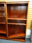 An Oriental hardwood open bookcase
