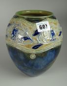 A stone glazed vase, possibly Doulton Lambeth