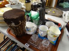 Tray of mixed china & glass etc