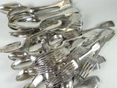 A parcel of hallmarked silver loose cutlery, approx. 70 troy ounces