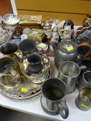 A parcel of collectables / pewter, EPNS etc