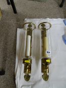 Pair of brass wall mounted Georgian style storm guard lights