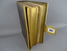 Copy of Samuel Baxter & Sons miniature quarto Bible with chronological maps having brass edging with