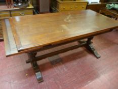 Large draw leaf refectory dining table by Old Charm