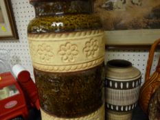 West German pottery vase and another similar smaller vase