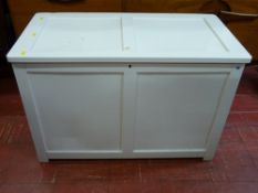 White painted wooden linen box