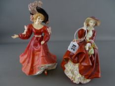 Two Royal Doulton ladies 'Top o' the Hill' HN1834 and 'Figure of the Year Patricia for 1993' HN3365