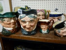 Quantity of Royal Doulton character jugs 'Smuggler', 'Long John Silver' etc