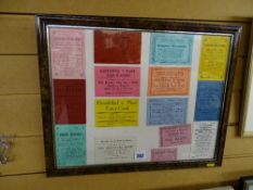 Fifteen framed advertisement cards for various concerts etc in the Llanrug area of Caernarfon, dated