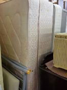 Non-matching pair of two single beds and mattresses with headboards etc